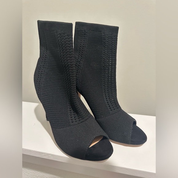 Brand new black open toe booties. Size US 8. - Picture 4 of 4